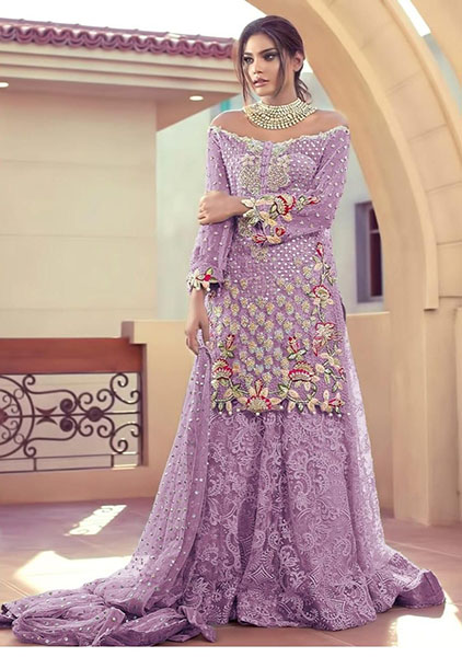 PAKISTANI HEAVY BUTTERFLY NET SALWAR SUIT A