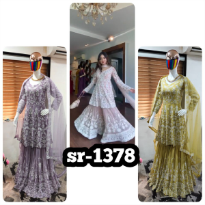 Alternative view of BEAUTIFUL GEORGETTE WITH HEAVY EMBROIDERY COTTON THREAD WORK SALWAR KAMEEZ