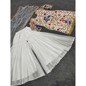 Alternative view of GORGEOUS DESIGNER GEORGETTE SHARARA PALAZZO SUIT
