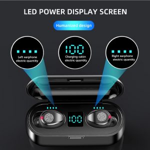 F9 Bluetooth Earphone V5.0 Tws Wireless Earphone - Black