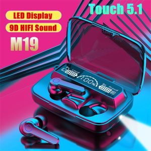 M19 Earbuds TWS Earphone Touch Control Wireless Bluetooth 5.1 Headphones LED Display